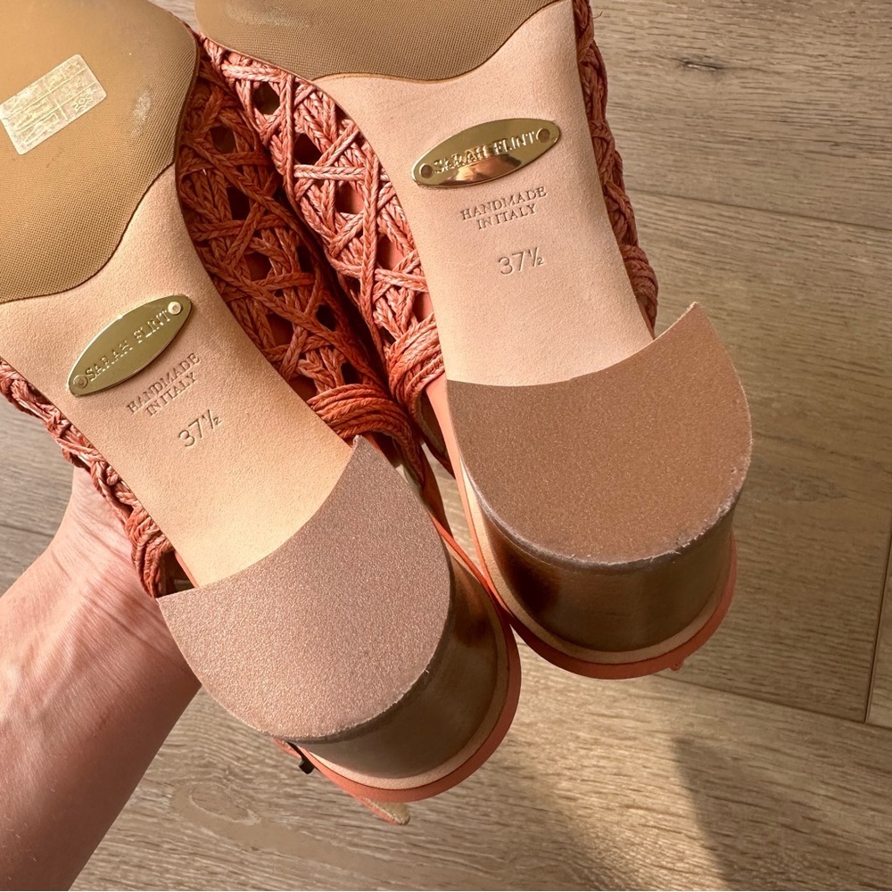Sarah Flint Coral Woven Slingback Pumps - Picture 9 of 16